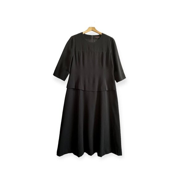Yuki Torii (Japanese Designer) Black Midi Dress, Size 15 (Japanese) - Picture 1 of 16